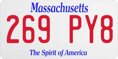 MA license plate 269PY8