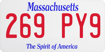 MA license plate 269PY9