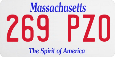 MA license plate 269PZ0