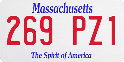 MA license plate 269PZ1