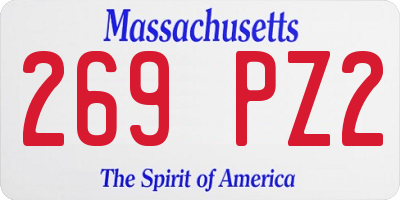 MA license plate 269PZ2