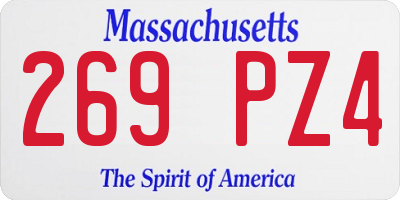 MA license plate 269PZ4