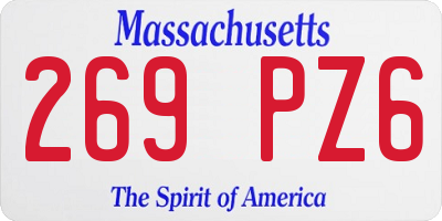 MA license plate 269PZ6