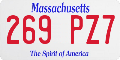 MA license plate 269PZ7