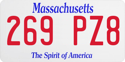 MA license plate 269PZ8