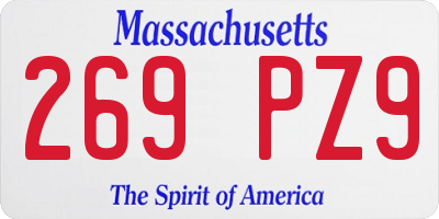 MA license plate 269PZ9