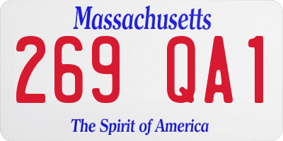 MA license plate 269QA1