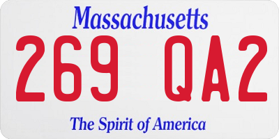 MA license plate 269QA2