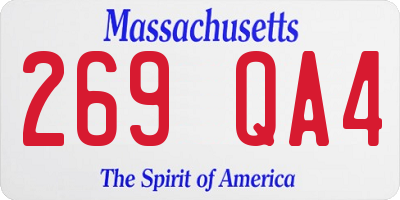 MA license plate 269QA4