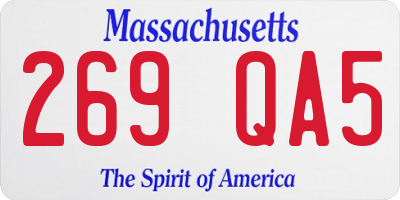 MA license plate 269QA5