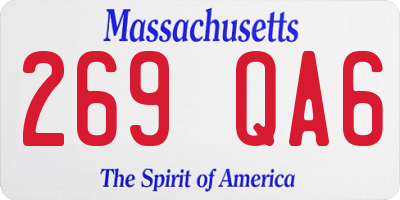 MA license plate 269QA6