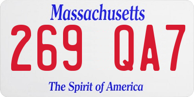 MA license plate 269QA7