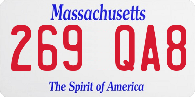 MA license plate 269QA8