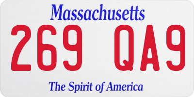 MA license plate 269QA9