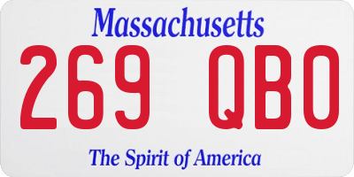MA license plate 269QB0
