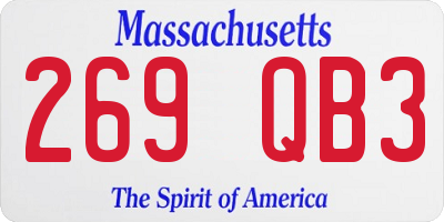 MA license plate 269QB3