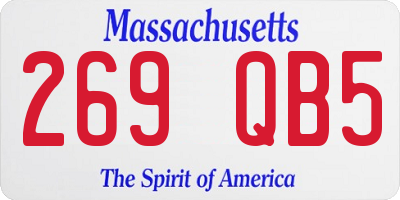 MA license plate 269QB5
