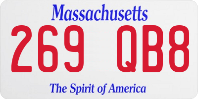 MA license plate 269QB8