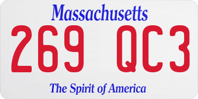 MA license plate 269QC3