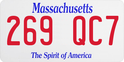 MA license plate 269QC7