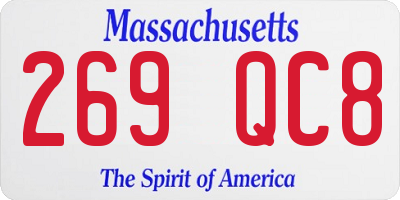 MA license plate 269QC8