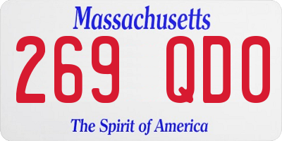 MA license plate 269QD0
