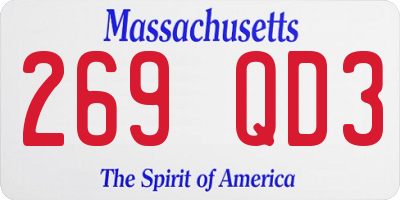 MA license plate 269QD3