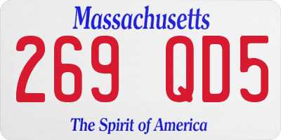MA license plate 269QD5