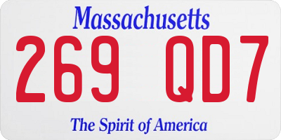 MA license plate 269QD7