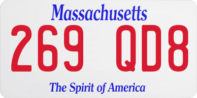 MA license plate 269QD8