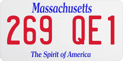 MA license plate 269QE1