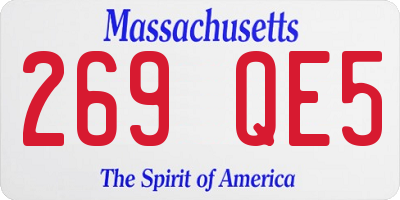 MA license plate 269QE5