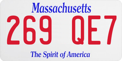 MA license plate 269QE7