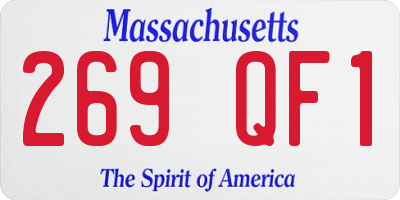 MA license plate 269QF1