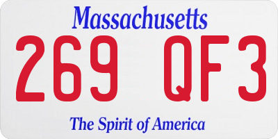 MA license plate 269QF3