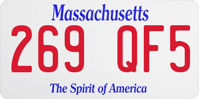 MA license plate 269QF5