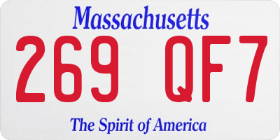 MA license plate 269QF7