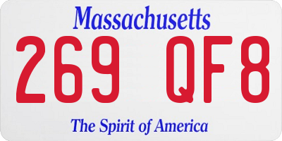 MA license plate 269QF8