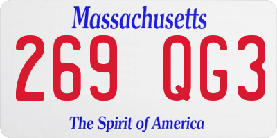 MA license plate 269QG3
