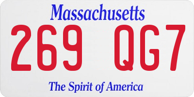 MA license plate 269QG7