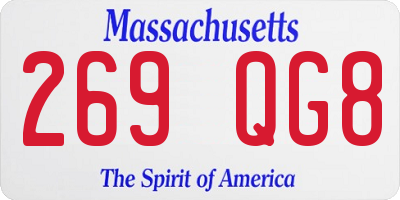 MA license plate 269QG8