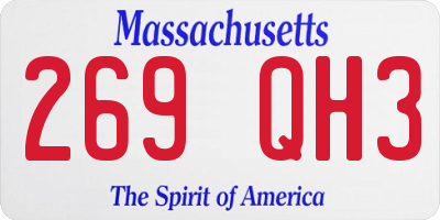 MA license plate 269QH3