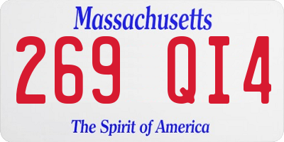MA license plate 269QI4