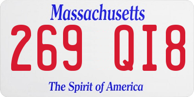 MA license plate 269QI8