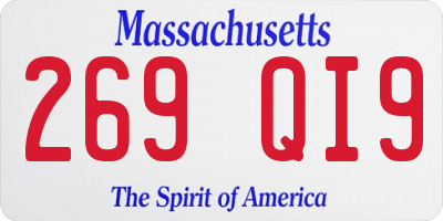 MA license plate 269QI9