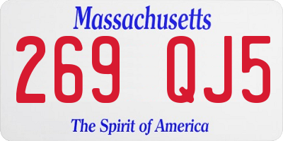 MA license plate 269QJ5