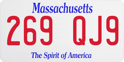 MA license plate 269QJ9
