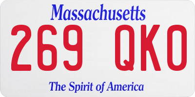 MA license plate 269QK0