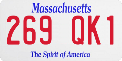 MA license plate 269QK1