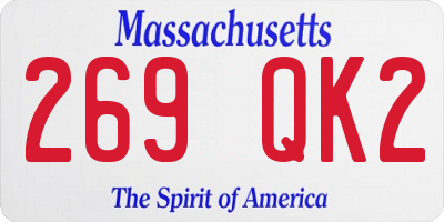 MA license plate 269QK2